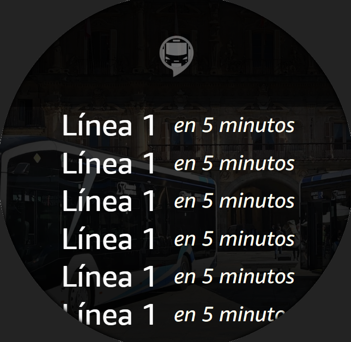 Example of bus lines on a reduced-size Echo Spot 5