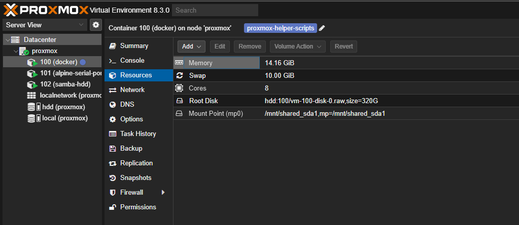 Mount point in Proxmox